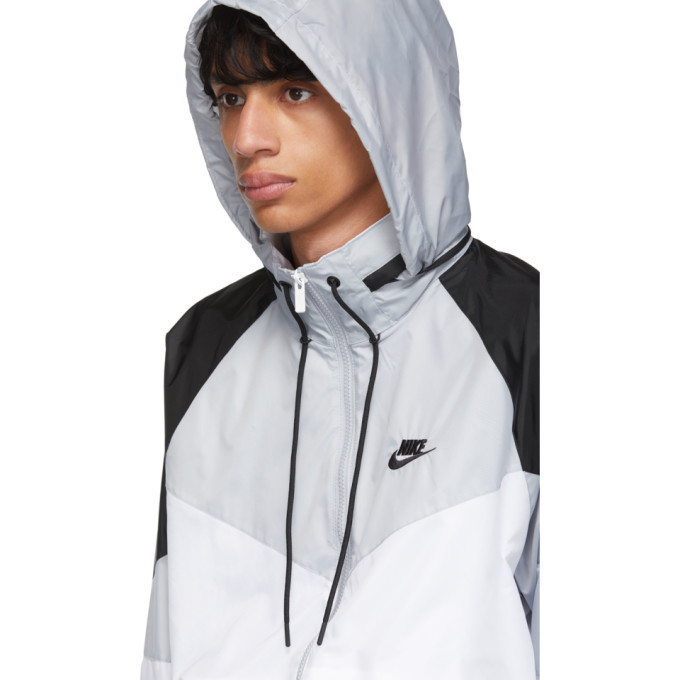 Nike Grey and White Sportswear Windrunner Jacket Nike