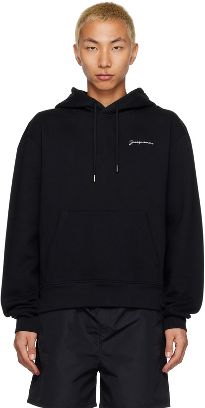 Photo: Jacquemus Black Le Papier 'Le Sweatshirt Brodé' Hoodie