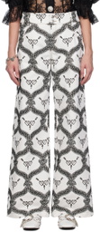 Chopova Lowena White Flocked Jeans