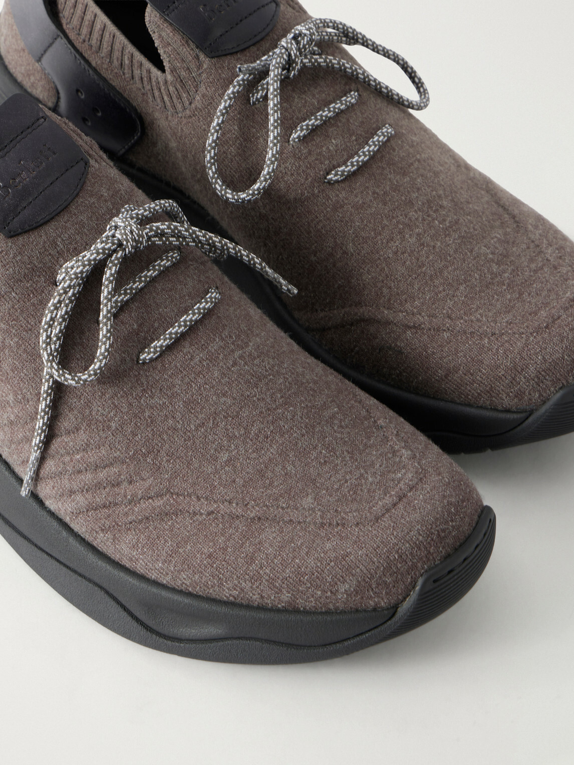Berluti - Shadow Leather-Trimmed Mesh Sneakers - Gray