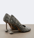 Loewe Toy embellished suede pumps