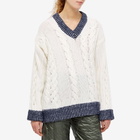 Daniëlle Cathari Women's x Woolrich Oversized Cable Knit in White/Blue