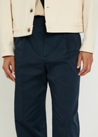 Valentino Garavani Logo-embroidered Twill Chino Trousers Navy