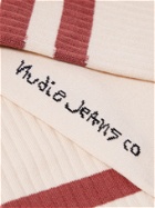 NUDIE JEANS - Amundsson Striped Stretch Organic Cotton-Blend Socks
