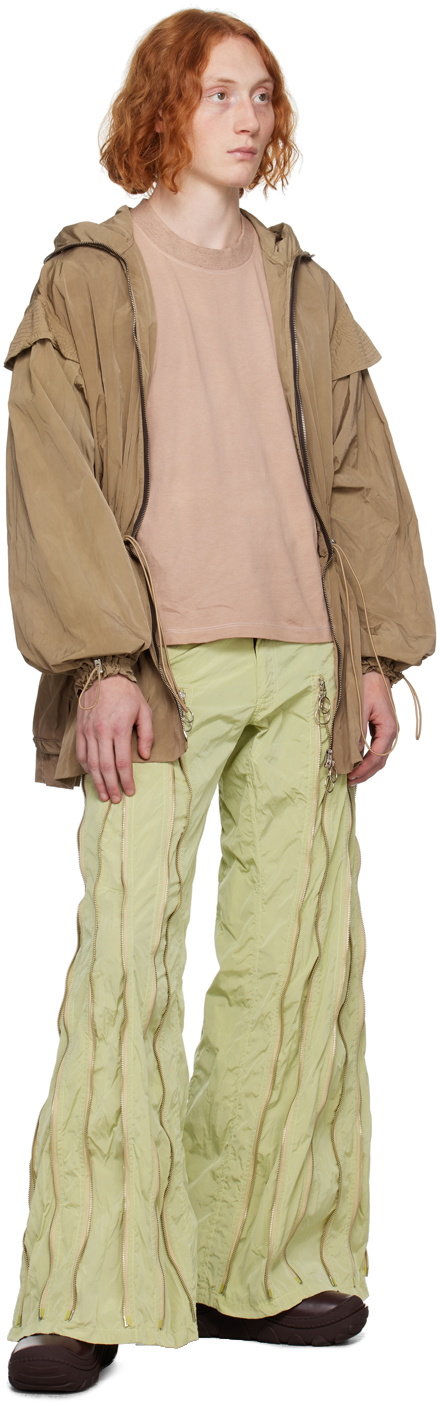 Charlie Constantinou Green Adjustable Zip Trousers