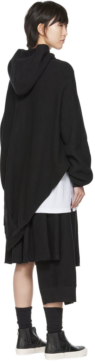 Regulation Yohji Yamamoto Black R-Uneven Hoodie