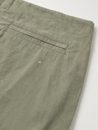 Greg Lauren - Tapered Webbing-Trimmed Cotton Cargo Trousers - Green