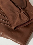 Loro Piana - Archie Leather and Suede Gloves - Brown