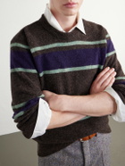 Oliver Spencer - Blenheim Striped Wool-Blend Sweater - Brown