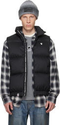 AAPE by A Bathing Ape Black 'AAPENOW' Moonface Down Vest