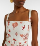 Agua by Agua Bendita Lima printed linen maxi dress