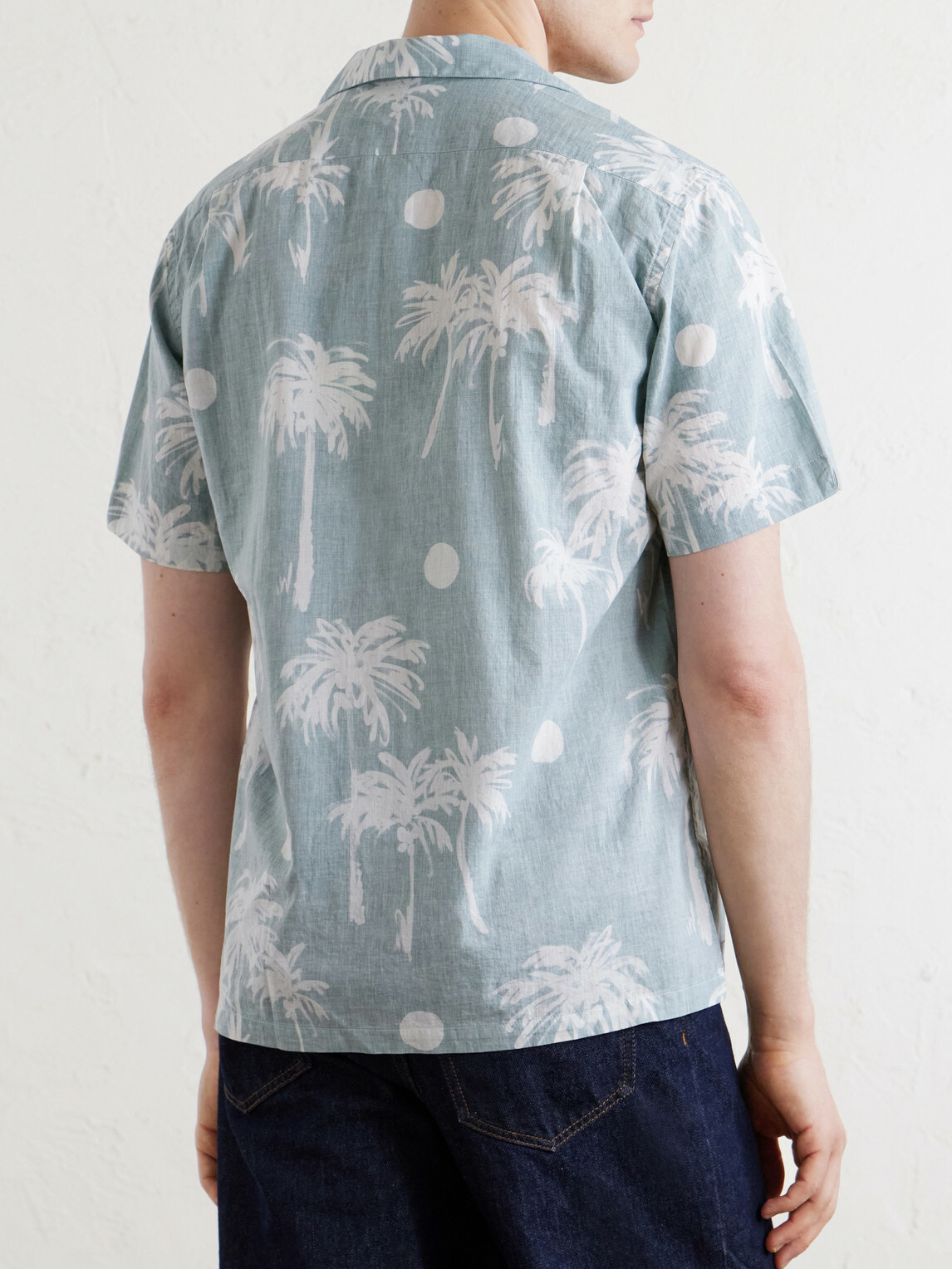 Hartford - New Palmito Convertible-Collar Printed Cotton Shirt - Green