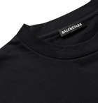 Balenciaga - Printed Cotton-Jersey T-Shirt - Black