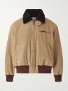 A.PRESSE - Cotton and Wool-Blend Bomber Jacket - Neutrals