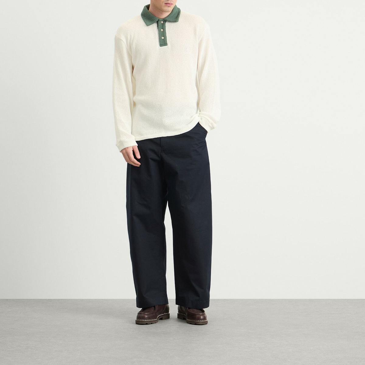 Palmes Men's Knitted Rugby Shirt in Off-White
