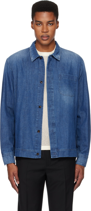 Photo: Brioni Blue Cotton Selvedge Denim Shirt
