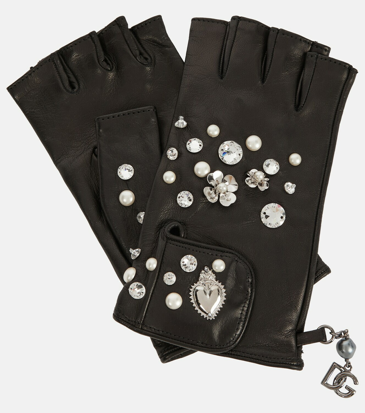 Dolce & Gabbana Gray #DGLovesLondon Embroidered Virgin Wool Gloves main image 0
