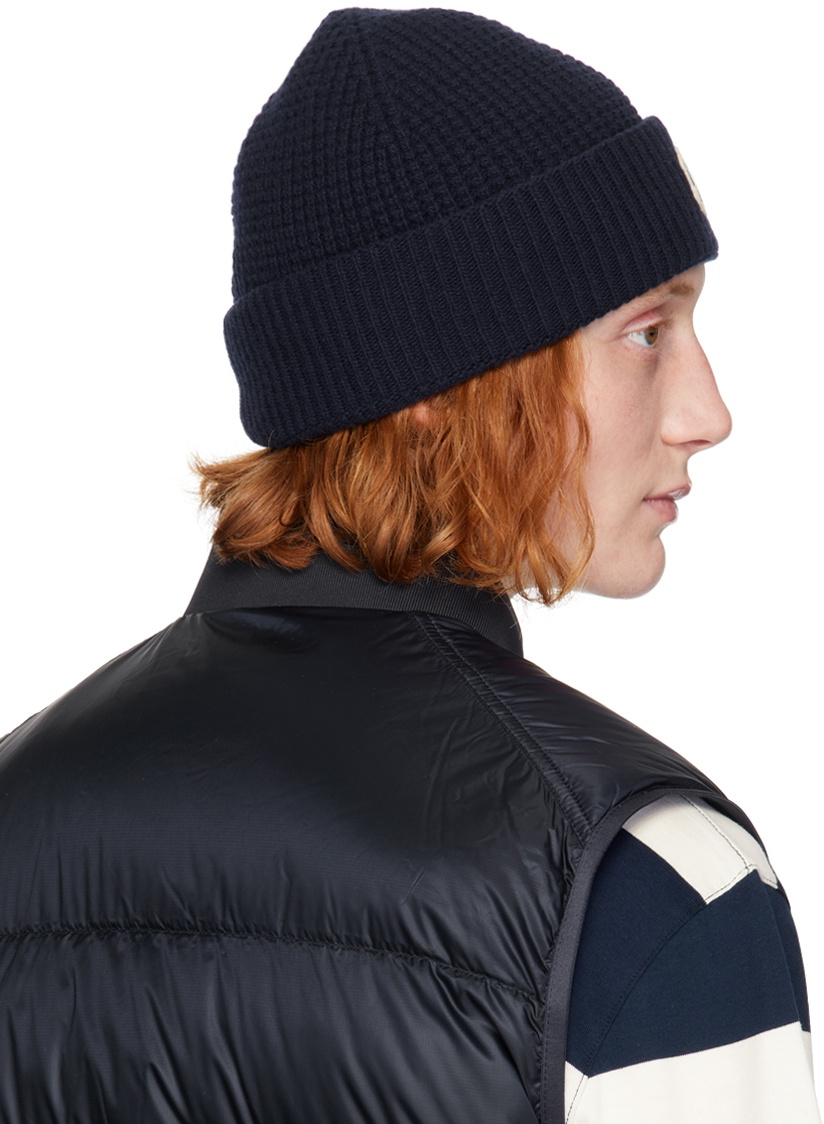 Moncler Navy Wool & Cashmere Beanie Moncler