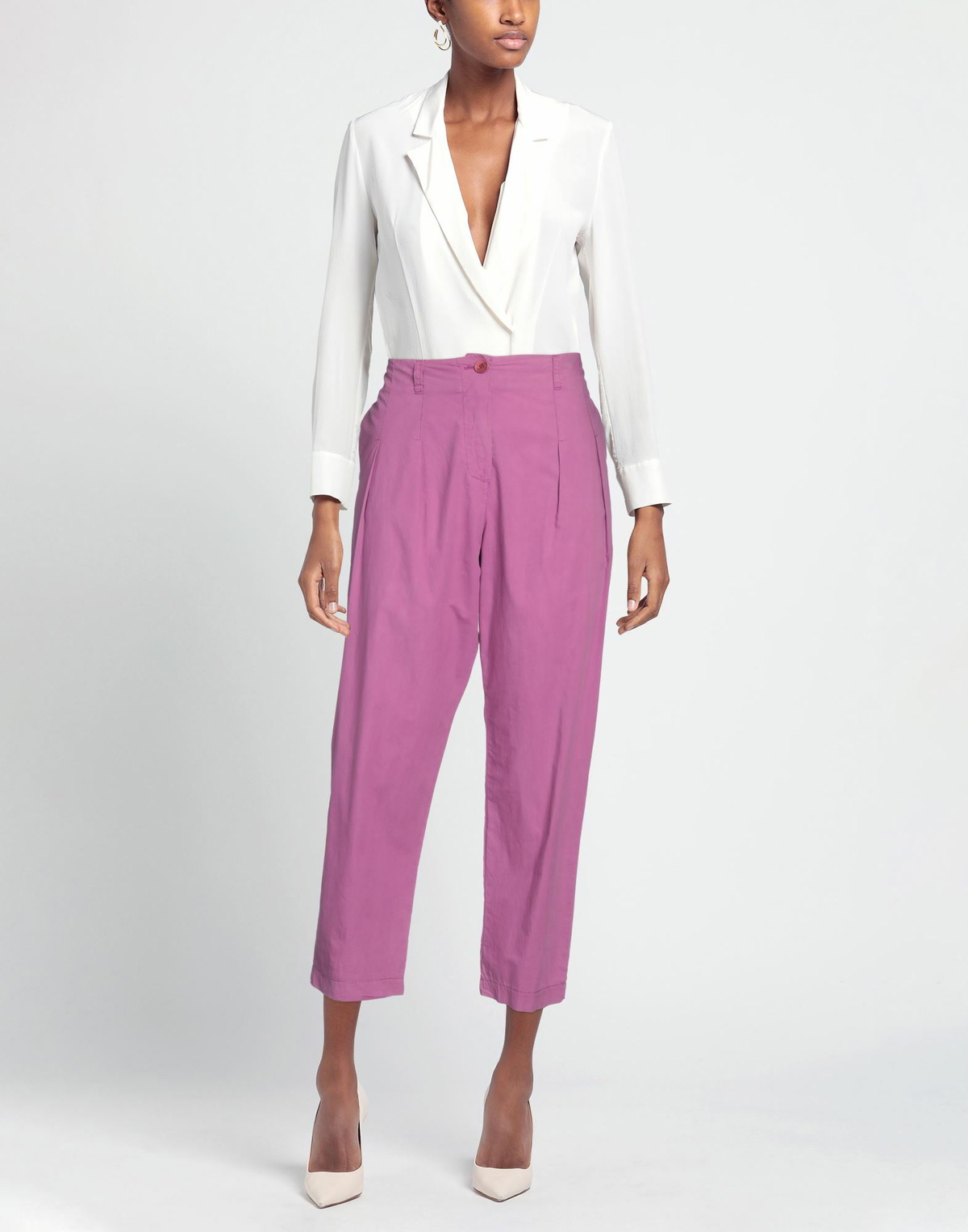 Manila Grace Womens Pants Mauve