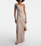 Missoni Sequined one-shoulder lamé maxi dress