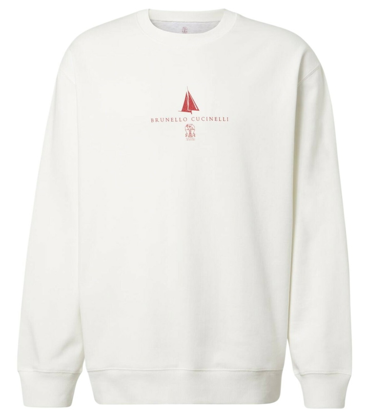 Photo: Brunello Cucinelli Logo cotton-blend jersey sweatshirt