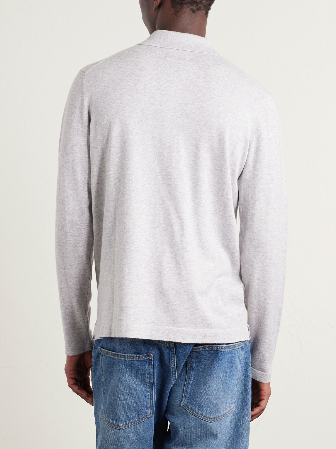 Hartford - Cotton and Cashmere-Blend Polo Shirt - Gray