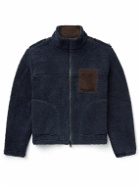 Oliver Spencer - Bembridge Corduroy-Trimmed Fleece Jacket - Blue