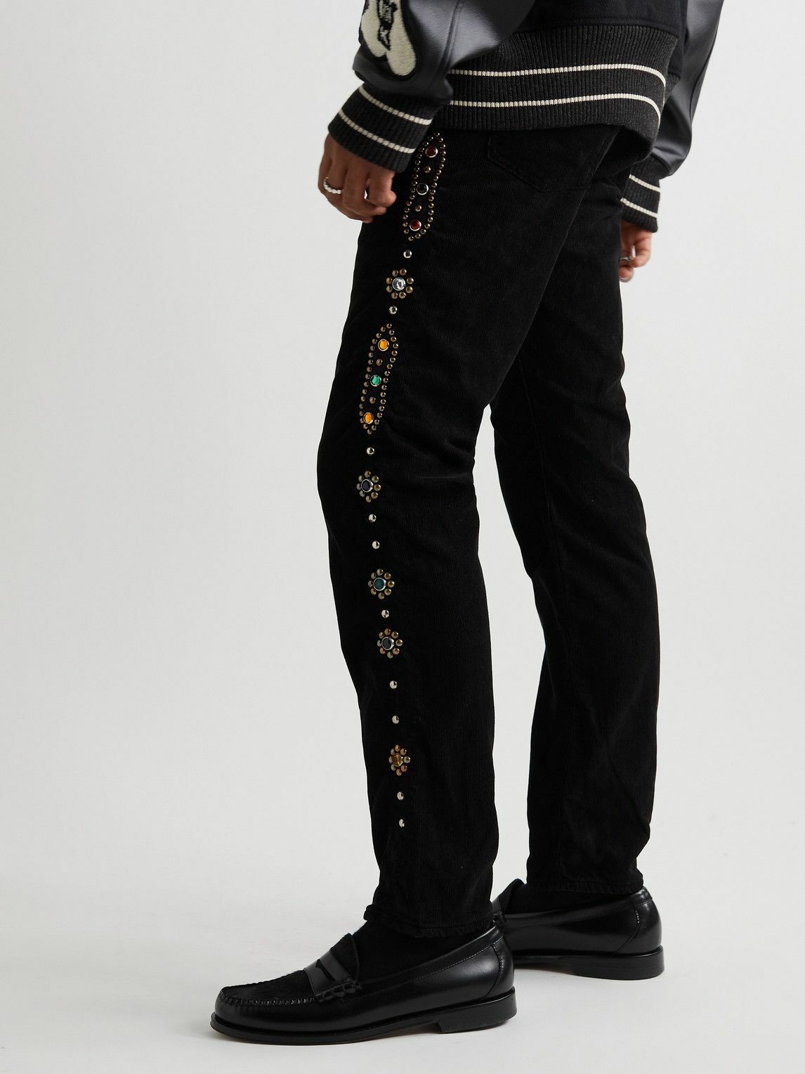 KAPITAL - Straight-Leg Embellished Cotton-Blend Corduroy