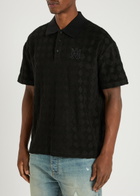 Amiri Logo-jacquard Cotton-blend Polo Shirt Black