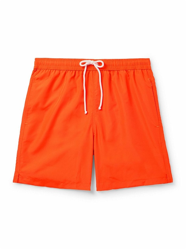 Photo: Anderson & Sheppard - Straight-Leg Mid-Length Swim Shorts - Orange