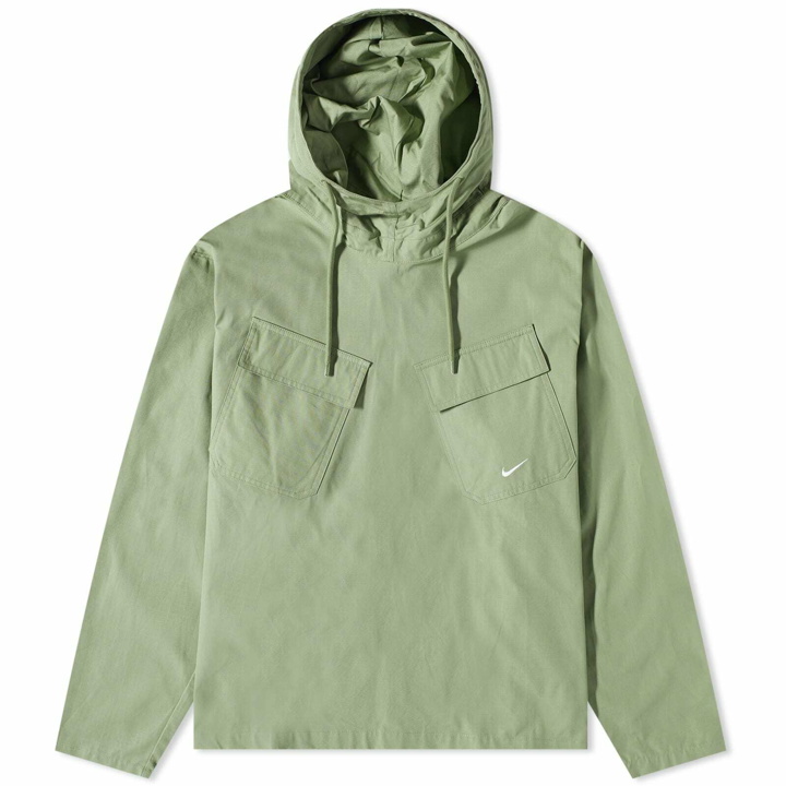 Photo: Nike Men's Life Woven Pullover Field Jacket in Oil Green/White