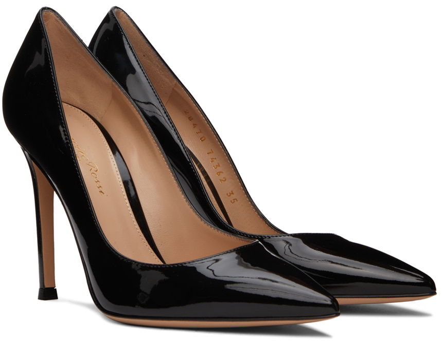 Gianvito Rossi Black Leather Gianvito 105 Heels
