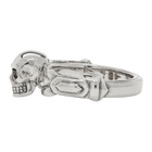 Alexander McQueen Silver Textured Skull Ring