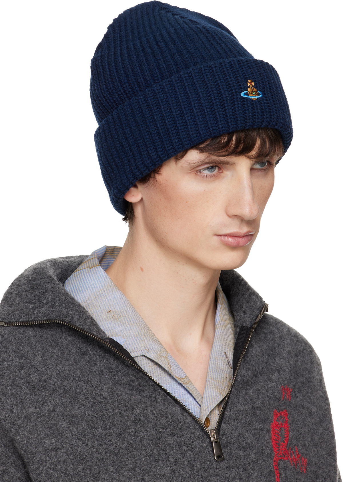 Vivienne Westwood Navy Sporty Beanie
