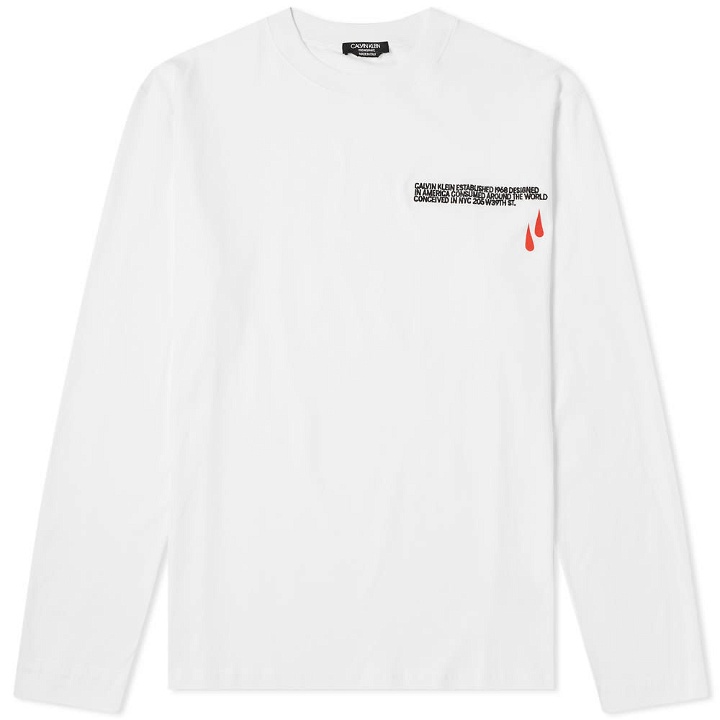 Photo: Calvin Klein 205W39NYC Long Sleeve Logo Blood Embroidered Tee