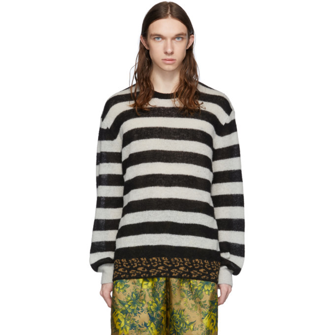 Photo: Dries Van Noten Black and White Alpaca Jevanna Sweater