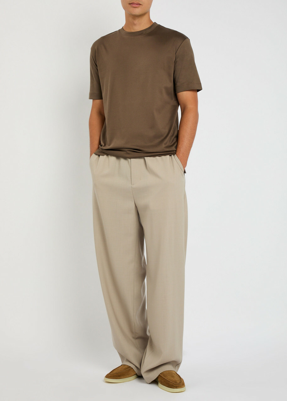 Aurélien Satin-jersey T-shirt Taupe