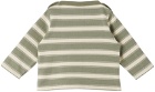 Petit Bateau Baby Khaki & White Breton Sweater