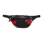 Neil Barrett Black and Red Liquid Ink Fanny Pack