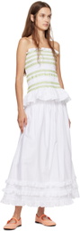 Molly Goddard White Olive Midi Skirt