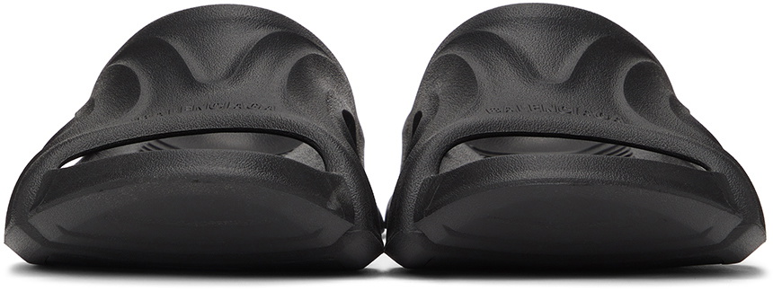 Balenciaga Black Rubber Mold Slide Sandals