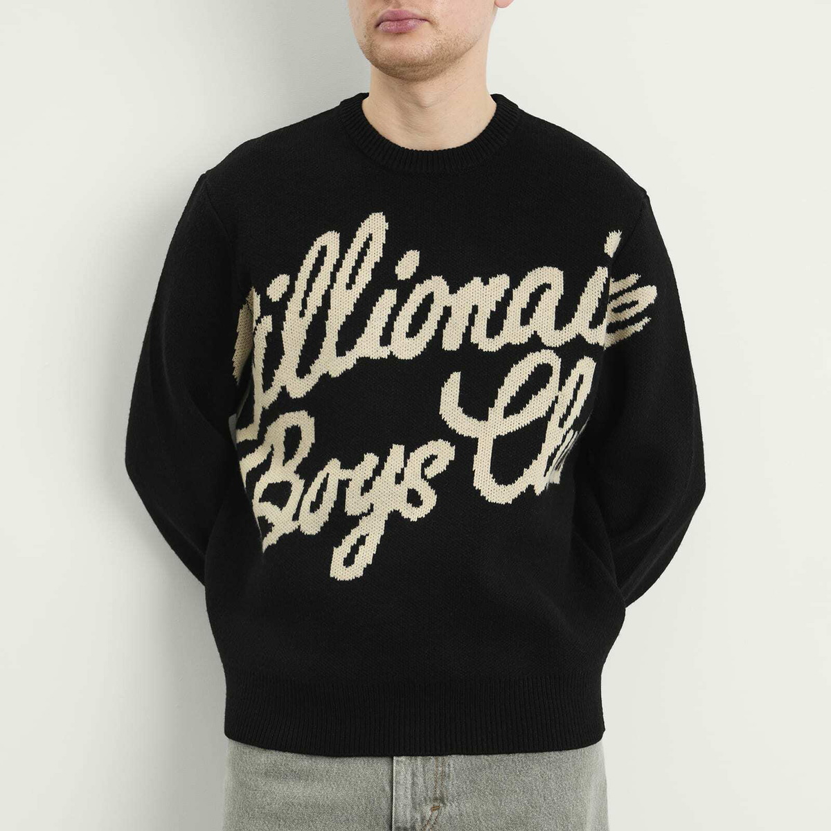 Billionaire Boys Club Men's Script Knitted Sweater in Black