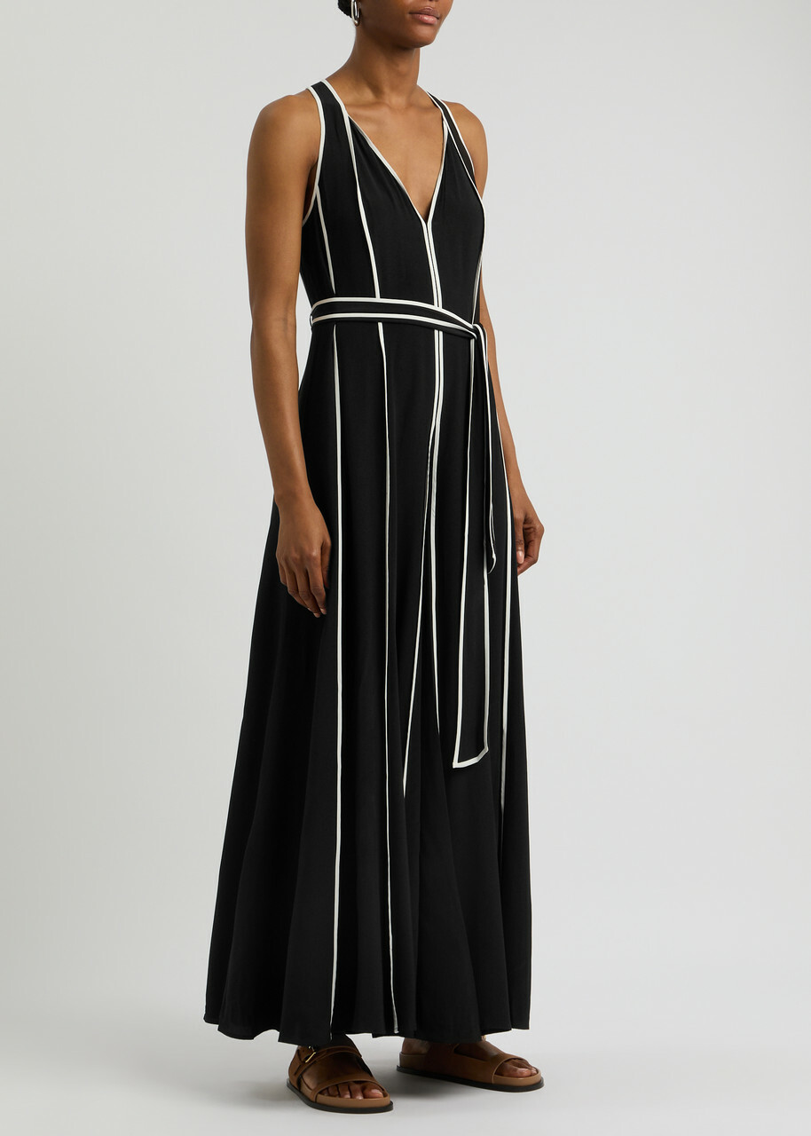Diane Von Furstenberg Jasper Wide-leg Jumpsuit Black And