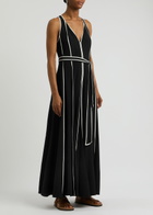 Diane Von Furstenberg Jasper Wide-leg Jumpsuit Black And White