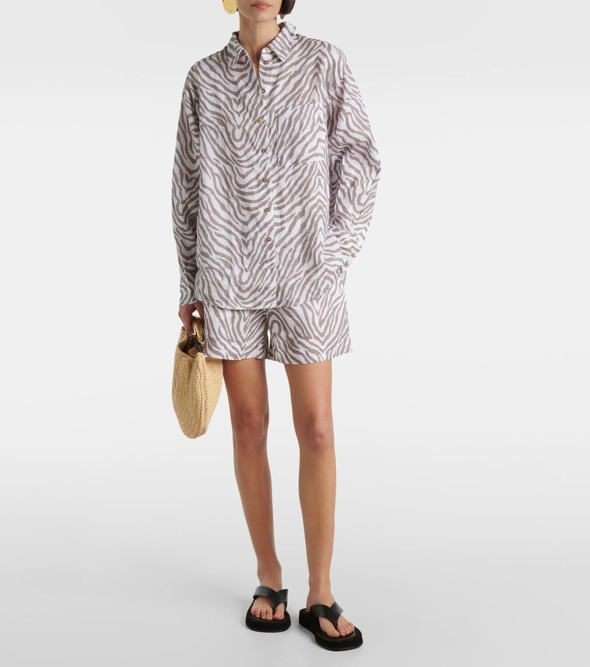 Heidi Klein Zebra-print linen shirt