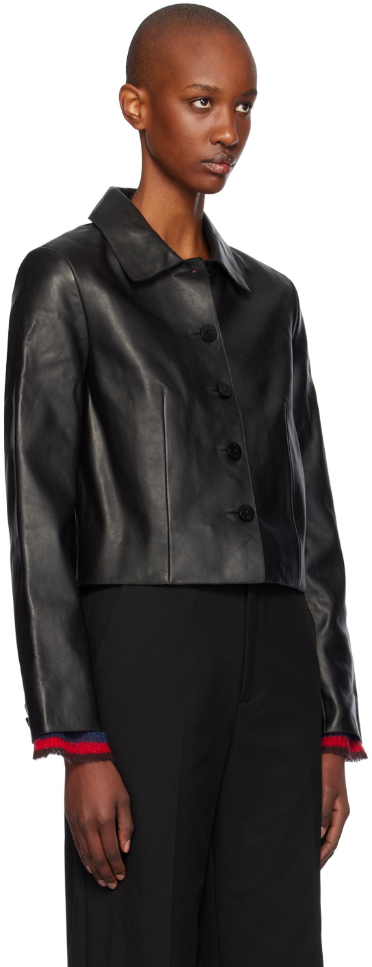 Staud Black Marino Leather Jacket