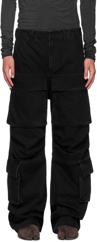 Photo: Entire Studios Black Heavy Denim Cargo Pants