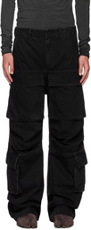 Entire Studios Black Heavy Denim Cargo Pants