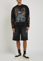 Kidwest Flame Logo-print Cotton Shorts Black