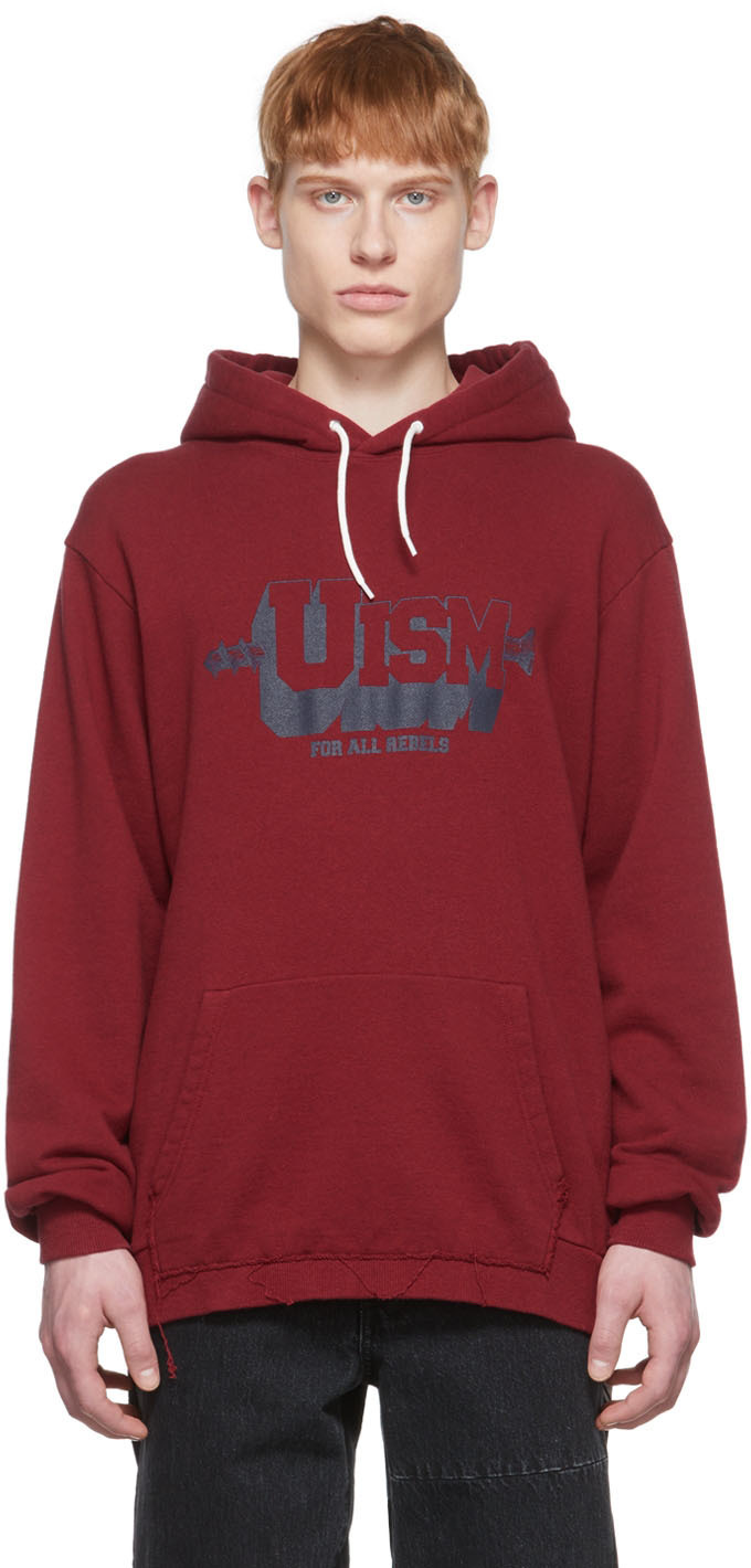 Undercoverism Burgundy Cotton Hoodie